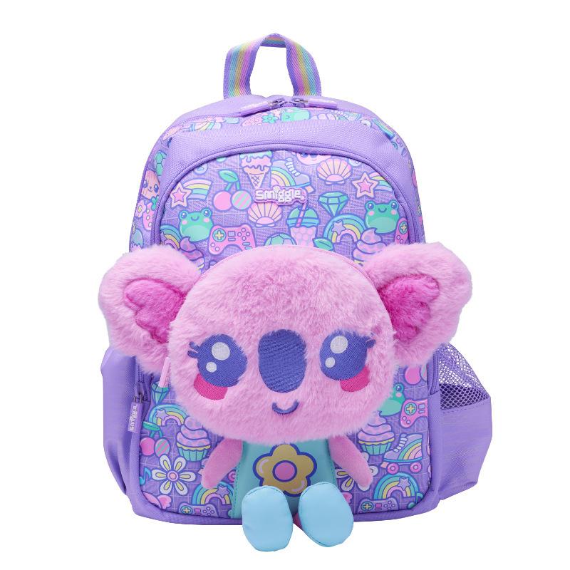 Smiggle Kids Backpack Set for School with Lunch Bag and Drink Bottle, Cute Cartoon Design, Casual Bookbag for Students