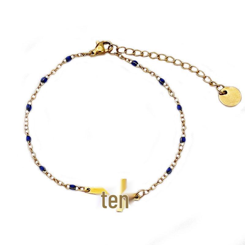 Sleek European & American Stainless Steel Cross Drop Oil Bracelet - Women's Fashion Jewelry Hot Seller