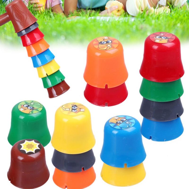 Quick Stacking Cup Game 20 Challenges Color Cognition Children's Puzzle Hammering Gopher Party Game Toys for Kids Competition