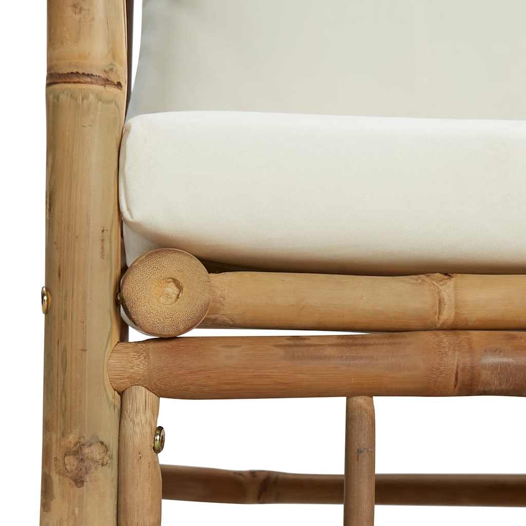 Vidaxl Sofa Ogrodowa, Kremowe Poduszki, Bambus
