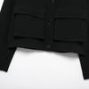 Women Fashion With Pockets Black Single Breasted Bomber Jackets Vintage O-Neck Long Sleeves Female Chic Lady Outfits