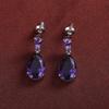 1 Pair Women Drop Earring Water Drop Shape Cubic Zirconia Dangling Earrings