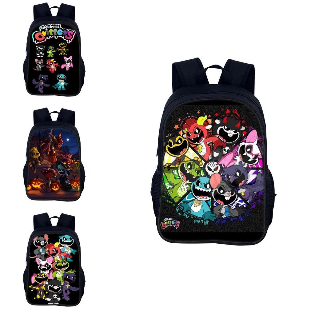 Nightmare Critters Cute And Playful Dual Shoulder Backpack For Students Ages 3 To 4