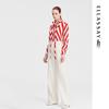 ELLASSAY Women's Mulberry Silk Diagonal Stripe Long-Sleeve Shirt