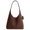 Brooklyn 28 Elegant Minimalist Magnetic Closure Suede And Pebbled Leather Shoulder Bag Large Women Shoulder Bag Brown CW637-B4Z5D