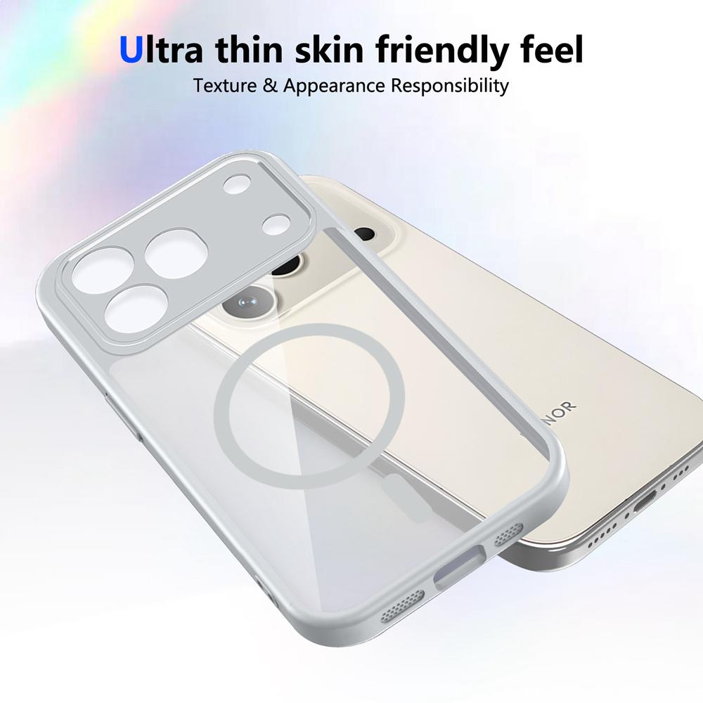 Simple Ultra Slim Transparent PC+TPU Case for Honor 600 Pro 400 Pro X9D X8D X8C X7D X7C X6D X6C Magnetic Anti-drop Protect Cover