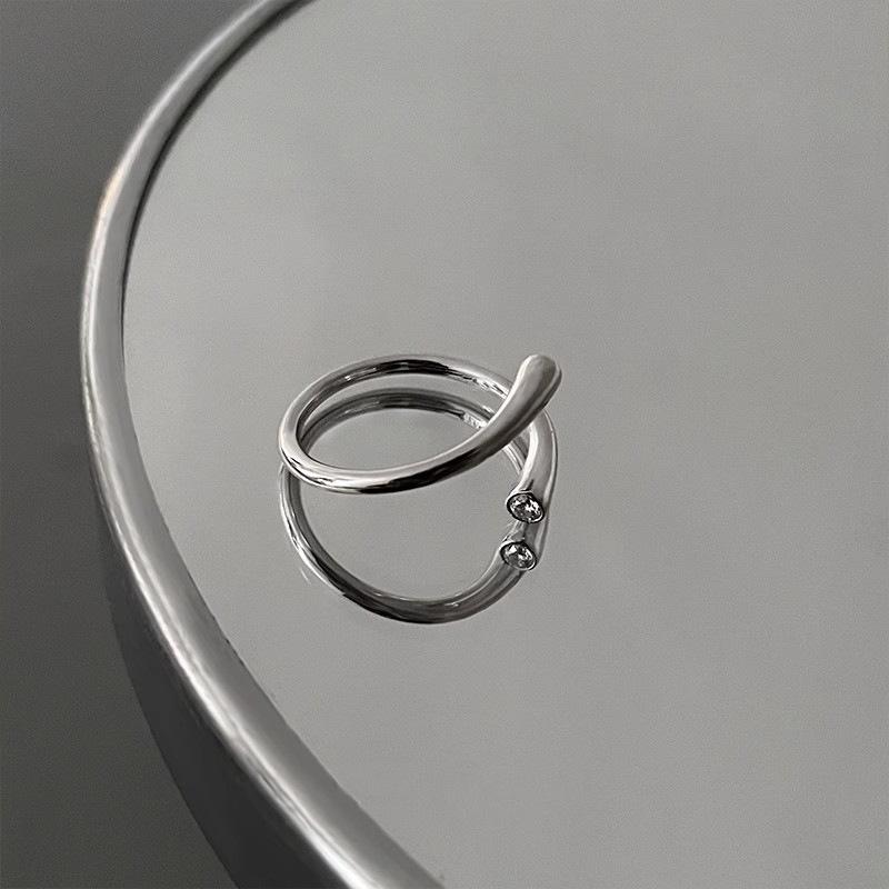 

Irregular Ring Female Niche Design Personality Simple Tide High Sense Cold Wind Stacking Wearing Combination Ring Female Adjustable opening