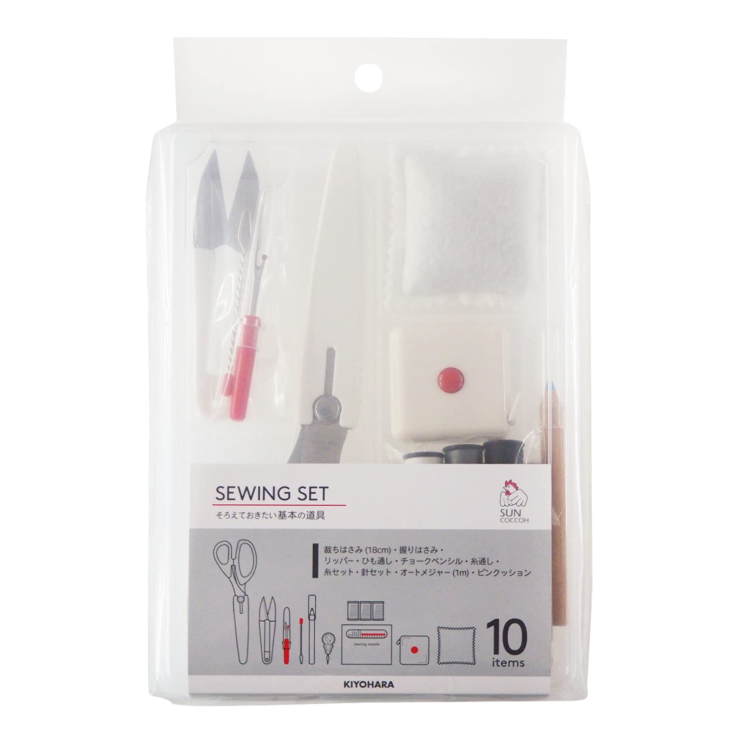 

KIYOHARA Sankokko Sewing Set (10 pieces) SUN80-30