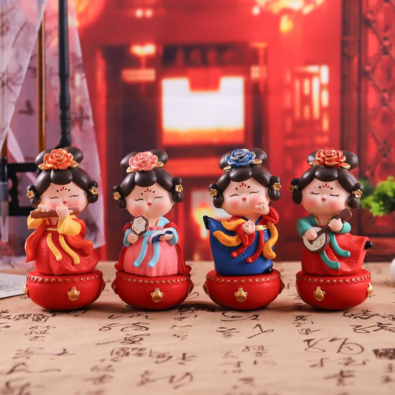 Large Roly-Poly Tang Dynasty Lady Ornament - Home Entrance & Festival Gift