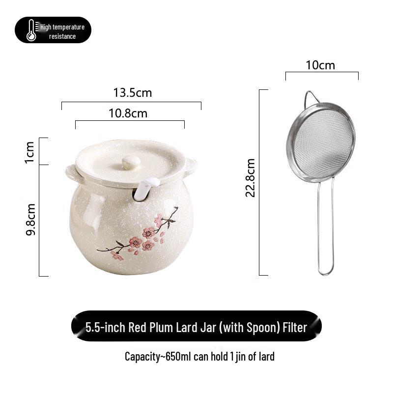A1 High-Temperature Ceramic Grease and Seasoning Jar 650ml
