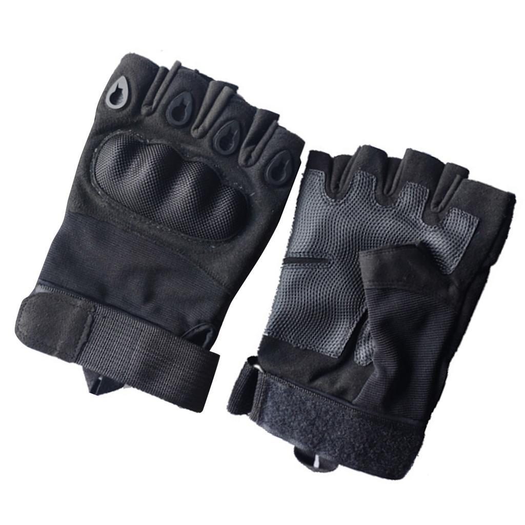 2 SZT. Rękawice z Odkrytymi Palcami i Twardymi Kostkami Oddychające Odporne na Zużycie Rękawice Taktyczne do Turystyki L 21‑22cm   8.3‑8.7in