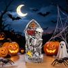 Shelf Ready Halloween Grave Marker Item, Resin Bone Figure Accent for Entry Table Styling and Event Display Use