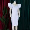 Perlenbesetztes Bodycon-Abendkleid mit Rüschenärmeln - Europäische & Amerikanische Sommermode