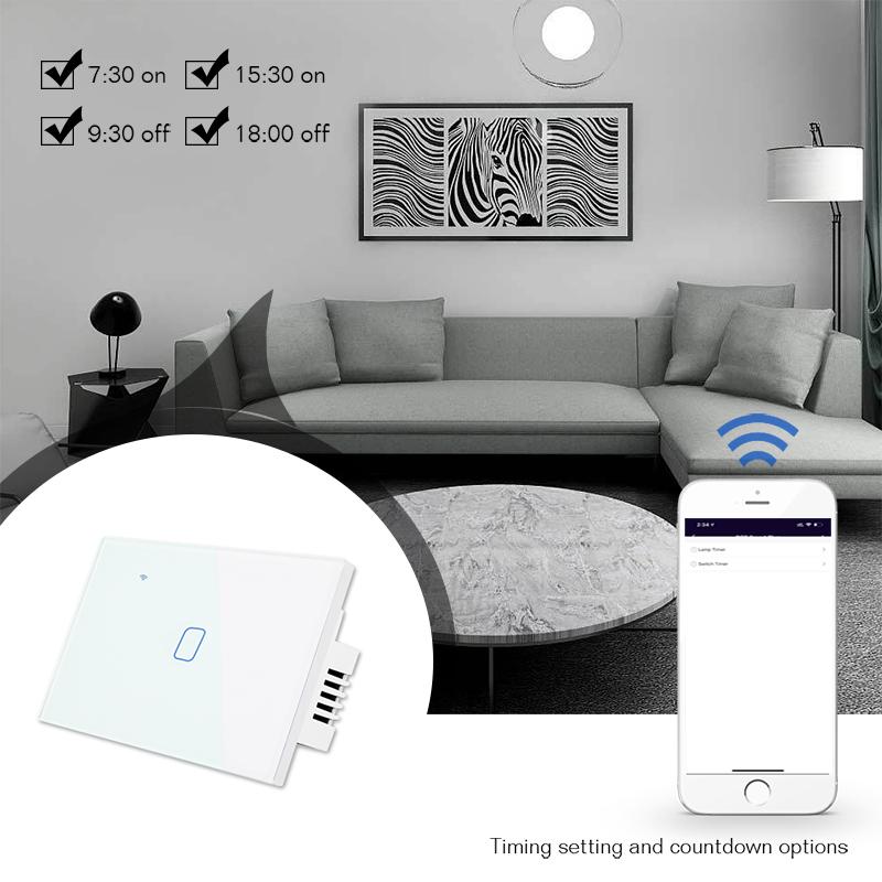 1234 Gang  2/3Way WiFi Touch Switch AC 100v220v Wall Light Switch Smart Home Zigbee Wireless Remote Control Tuya App US Standard
