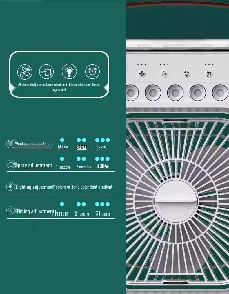 Compact USB Air Conditioner & Humidifier: Desktop Fan for Dorm/Outdoor with Water Cooling Feature