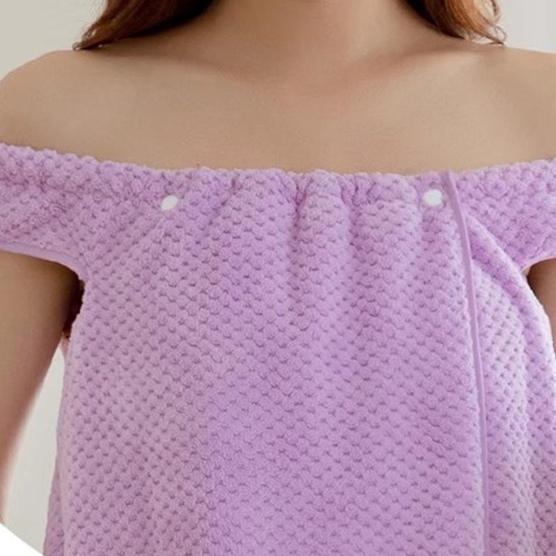 Pineapple Plaid Coral Fleece Wearable Bath Towel - Oversized, Absorbent, Quick Dry Bathrobe & Skirt