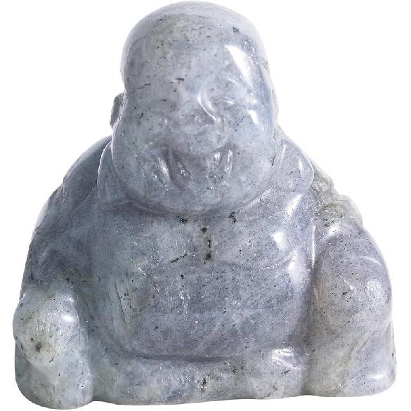 Аметист Статуэтка Счастливого Будды, Ручная Резьба Майтрея Смеющийся Будда Фигурка Скульптура Карманный Целебный Кристалл 1,5 (40мм) Gery Moonstone