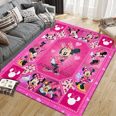 1pc Disney Cartoon Characters Pattern Carpet Area Rug Non-slip Carpet Hand Washable Floor Mat Suitable For Living Room Bedroom Home Decor