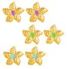 18K Gold-Plated Retro Flower Earrings: European & American Style, Exaggerated Stainless Steel Design for Women