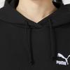 Puma Logo Embroidered Breathable Loose Hoodie Women Hoodies Black 624679-01