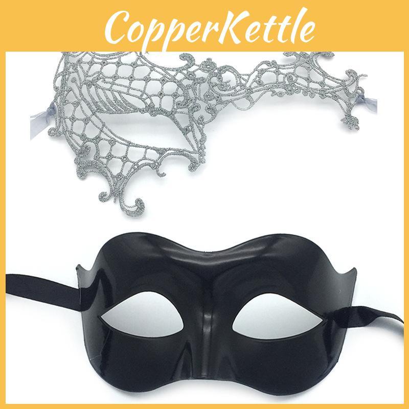 Silver Thread Half Face Mask With Eye Cover For Cosplay And Party Use