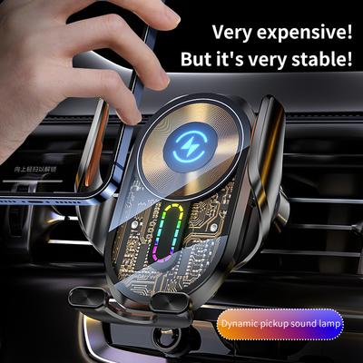 2025 nuovo A5 collegamento a tre assi creativo luce di pickup trasparente ricarica wireless luminosa supporto per telefono cellulare per auto
