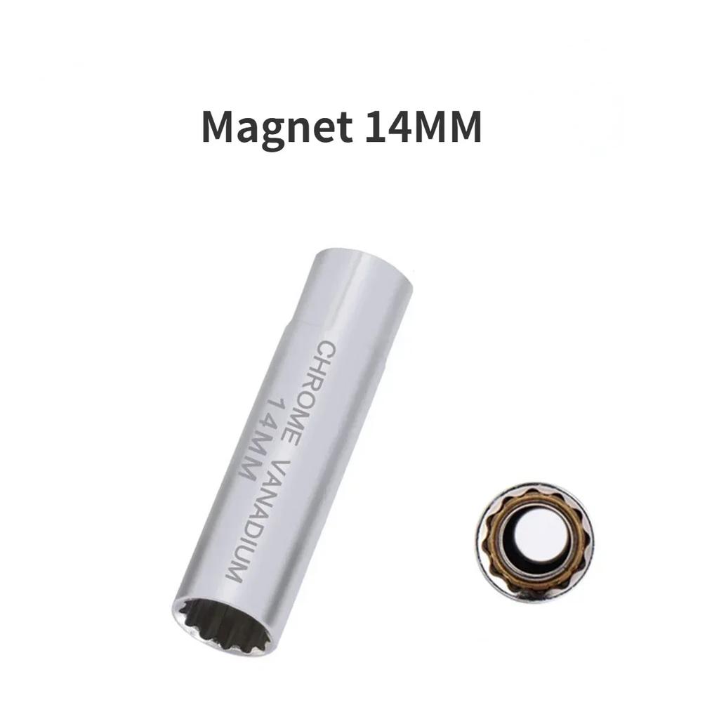 14mm 16mm Spark Plug Socket Wrench Adapter 12-Point 3/8inch Drive Magnetic Spark Plug Socket Socket Adapter Auto Repair Tools