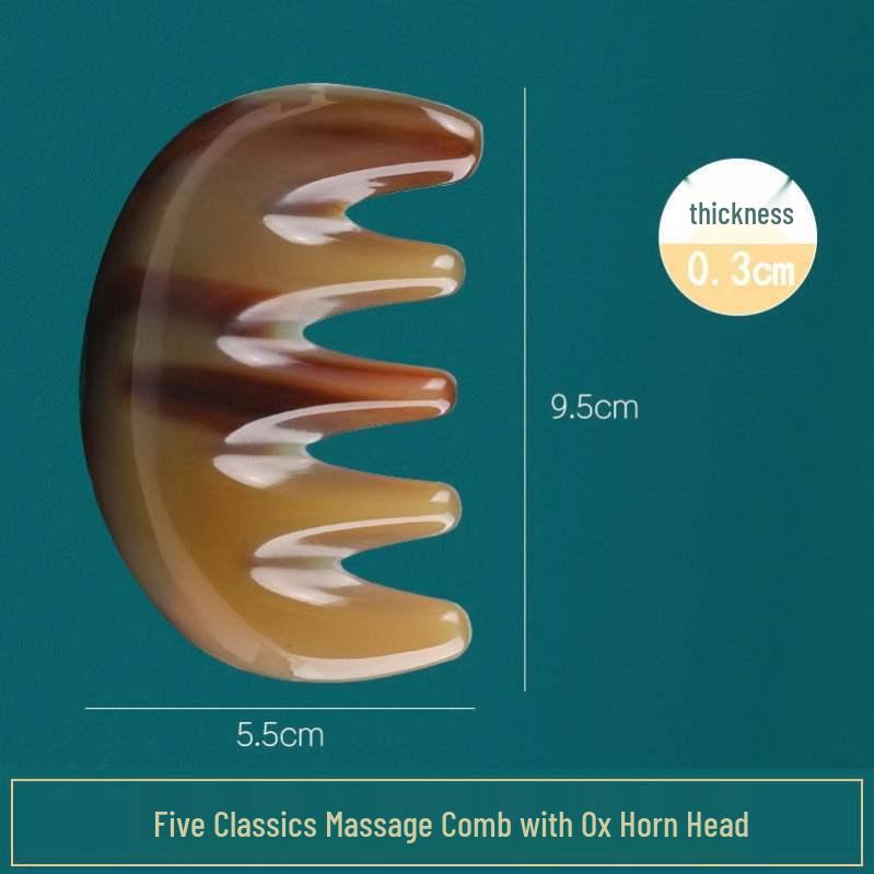 

Large Wide Cow Horn Comb for Men & Women - Portable Head Massage & Meridian Therapy