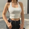 2025 Sexy rückenfreies Neckholder-Tanktop - Damen Europäischer & Amerikanischer Stil, Vielseitiges einfarbiges Crop-Camisole für den Sommer