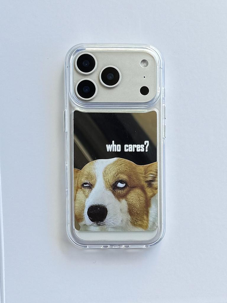 Funny Cat Cute Dog Mirror Protective Phone Case for iPhone 17 Pro 17promax 13 14 15 16 Pro Max Make Up Mirror Shockproof Cover
