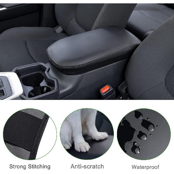 JDMCAR Center Console Armrest Cover For 2025 Toyota RAV4 Accessories 2024      Leather Middle Console Lid Cover Pad Protector Elbow Arm Rest Covering