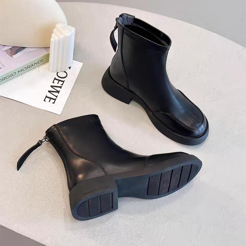 Stil Nou Popular Toamnă Iarnă Botine Femei Lux Retro Vârf Rotund Cizme la Modă Femei Toc Mic Pantofi cu Platformă Cizme