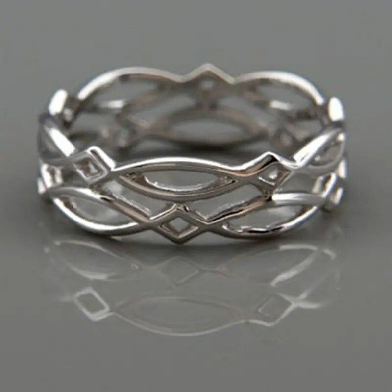 

Simple ring, wound hollow woven index finger ring, metallic ring No. 10