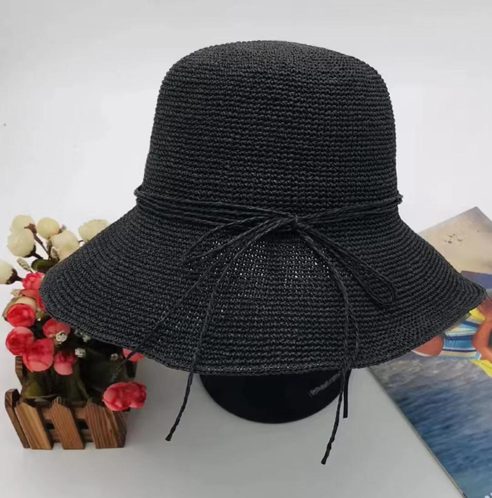 Straw Hat Raffia Fisherman Hat Children Summer Small Fresh Sun Hat Sun Protection Can Be Folded To Show Small Face