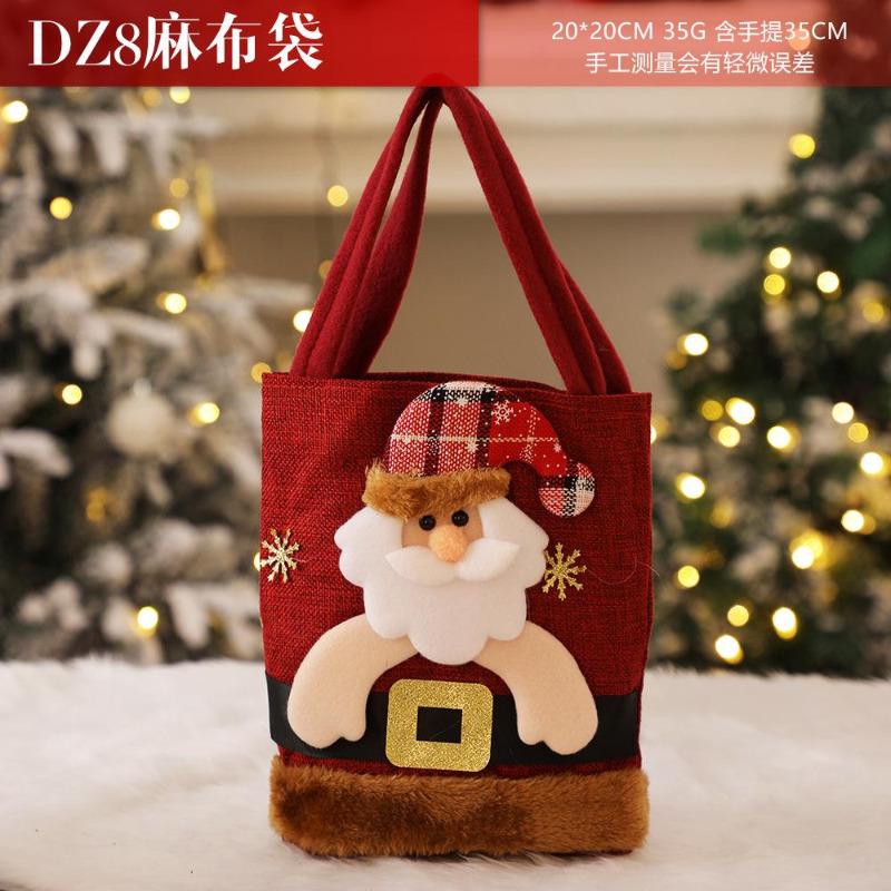 Christmas Decorations Christmas Cloth Bag Backpack Brushed Cloth Gift Bag Old Man Snowman 2024 New Year Gift Candy Bag Snowman Deer Gift Bag CDN