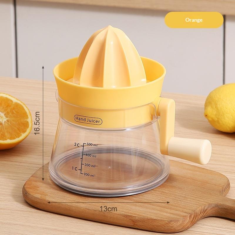 Manual Citrus Juicer Hand Crank Orange Lemon Squeezer Portable Fruit Press Juicer with Residue Separator for Home Kitchen Use