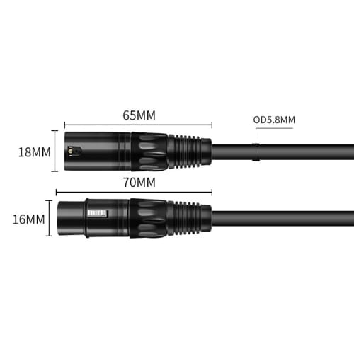 Cliche [Set of 2] Microphone Cable, Canon Cable, XLR Cable, XLR Male to XLR Female, 1-10m (1m)