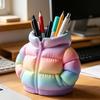 Pufferjacke-förmiger Stiftebecher, 3D-gedruckter Schreibtisch-Organizer, Kreativer Mantel-Stifthalter für Make-up-Pinsel, Home-Office-Dekoration