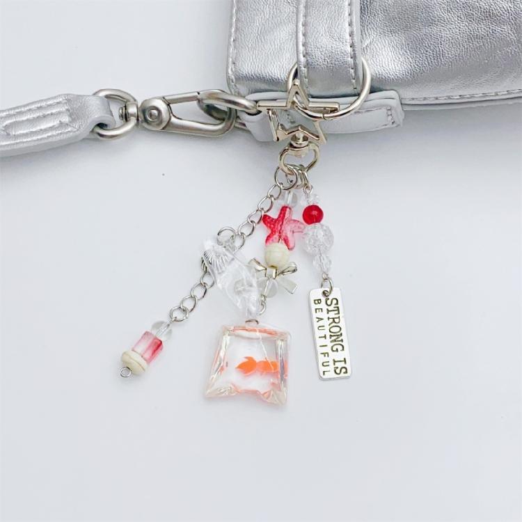 Ocean Theme Fish Beaded Phone Holder High Quality Fish Pendant Beaded Phone Chain Phone Lanyard For Unique Decoration