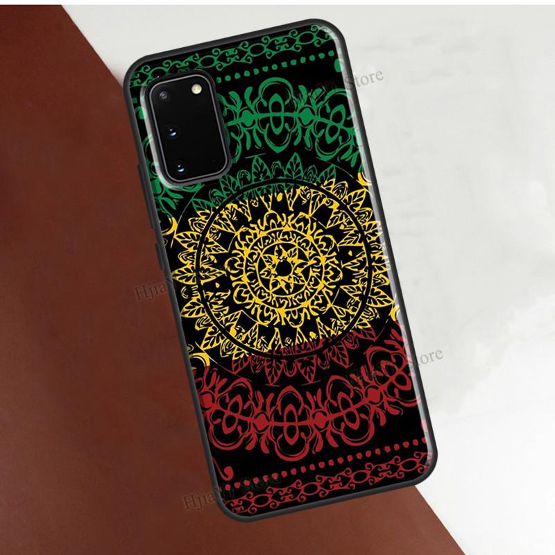 Black Bandana Paisley Phone Case For Samsung Galaxy S21 Ultra S22 S20 FE S8 S9 S10 Plus Note 10 Note 20 Cover