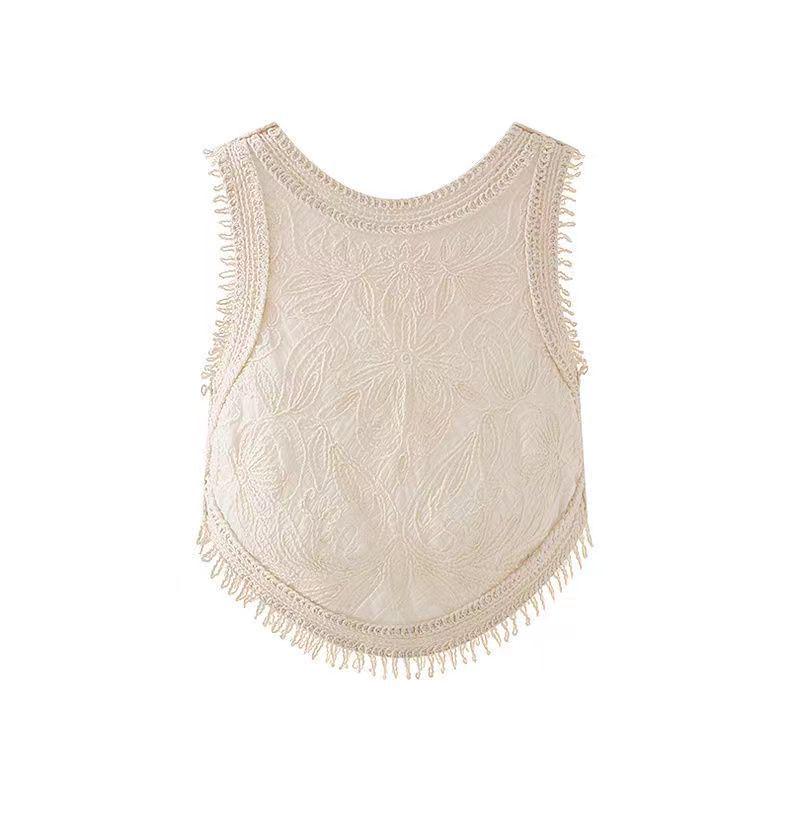 Niche Tassel Crochet Knit Sleeveless Camisole for Women - Summer 2026 Collection
