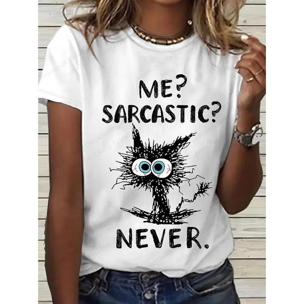 Summer Women's Top Lovely Cat 3d Print Tshirt Women Fashion T-shirt Crew Neck Short Sleeve T Shirt Animal Tops Tees Y2k Clothing
