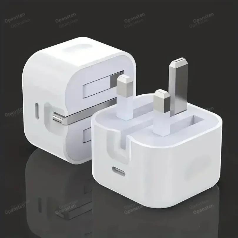 Foldable UK Plug 25W USB-C Port Fast Charging QC3.0 PD Type C Wall Charger Quick Charge Power Adapter for 16/15 Travel