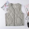 Crew neck quilted warm windproof vest down cotton vest cotton top warm jacket new autumn and winter