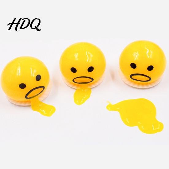Relaxation Desk Toy Stress Relief Vomiting Yolk Toy, Cartoon Egg Squeeze Student Sensory Hand Exercise Ball Fidget