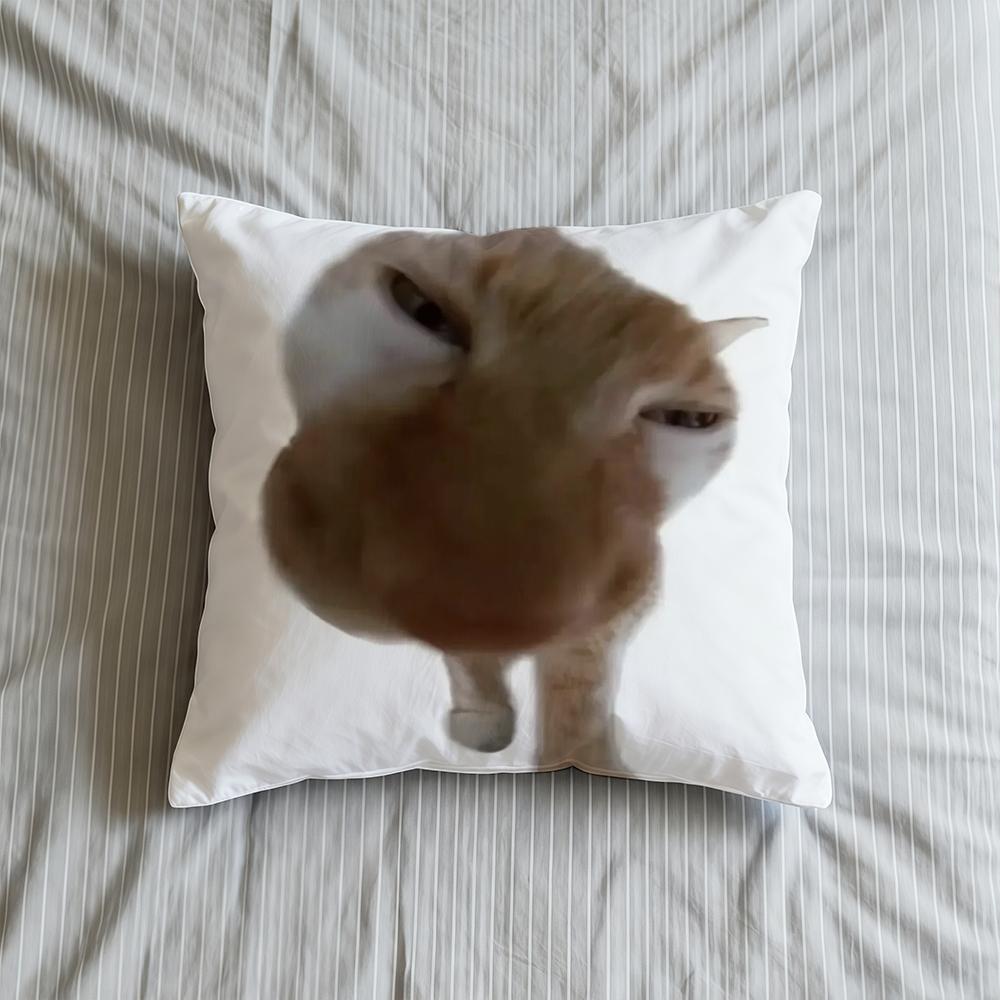 Cat Cushion Cover Soft Case Sofa Living Room Funny Home Comfortable Office Decor Protective Pillow
