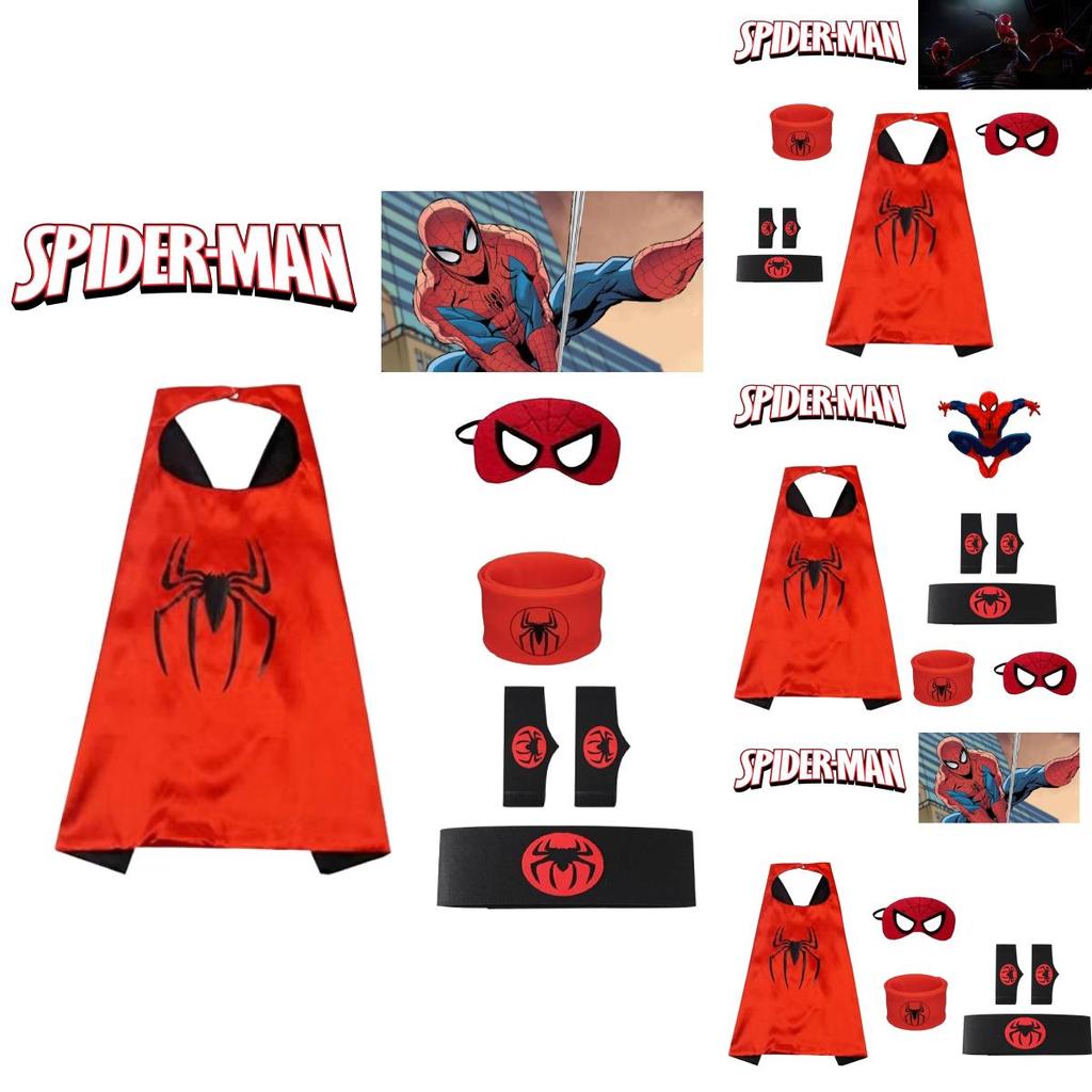 Spider-man Heldenumhang und Maske Halloween Cartoon Anime Launcher Handschuh Uhr Set