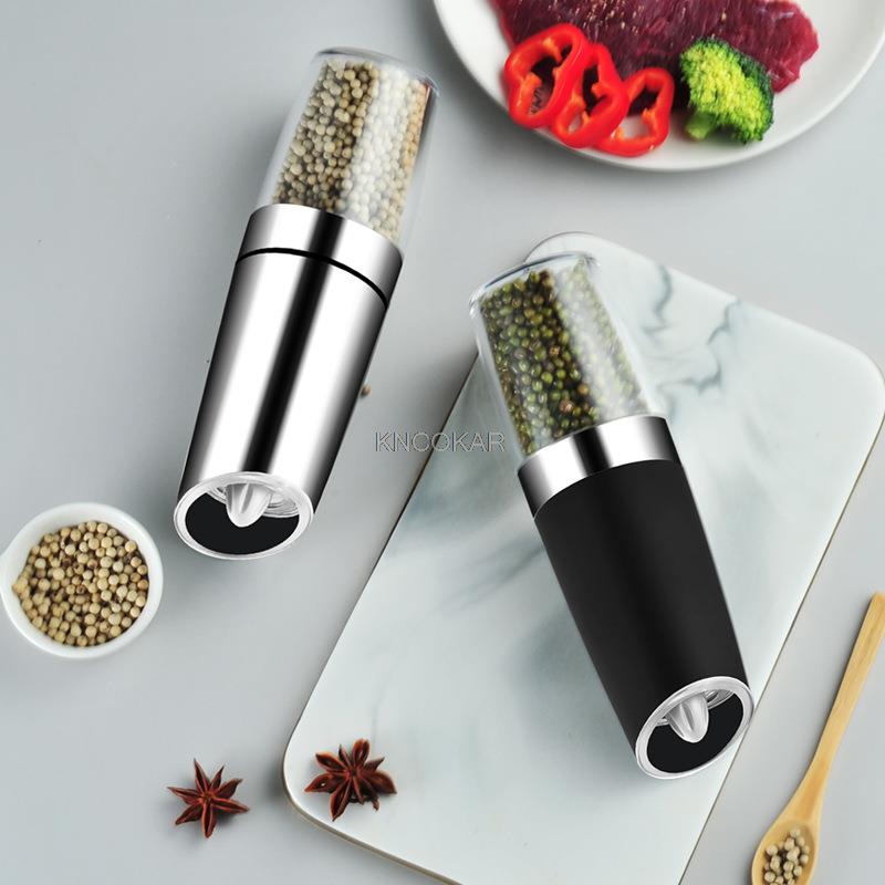Electric Pepper Mill Stainless Steel Automatic Gravity Induction Salt and Pepper Grinder Kitchen Herb Spice Grinder Tools 1 Pcs