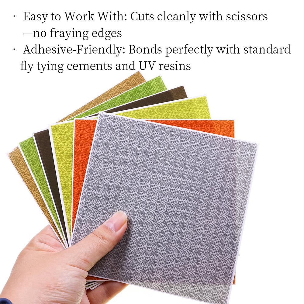 Matériau d'aile d'insecte réaliste - Biomimétique et imperméable - Enveloppe corporelle pour le montage de mouches - Pour les nymphes, les éphémères, les plécoptères, les leurres de pêche pour la truite et l'ombre