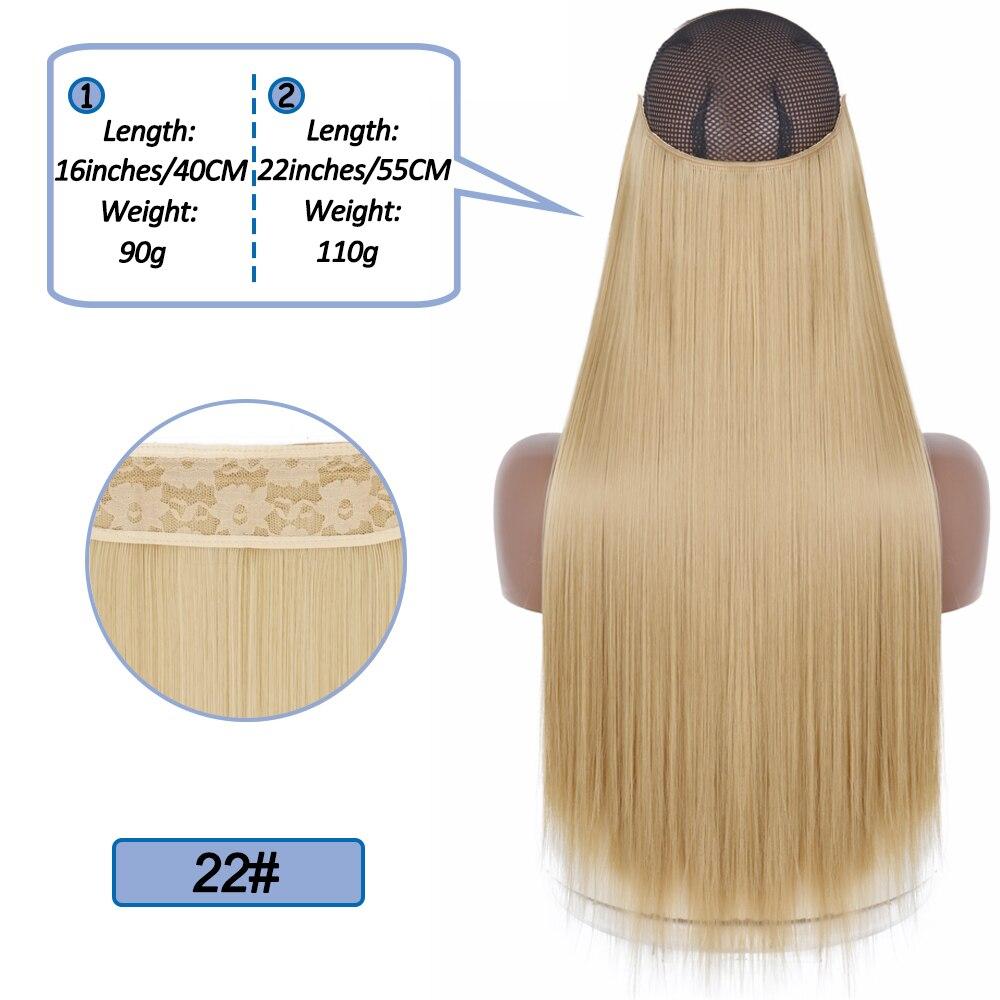 MERISIHAIR No Clips In Natural Hidden Secret False Hair Piece Synthetic Hair Extension Long Straight Fish Line Hair Pieces